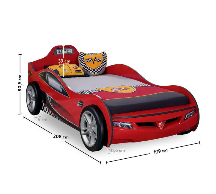 Dětská autopostel RACECUP 90x190 cm (červená)