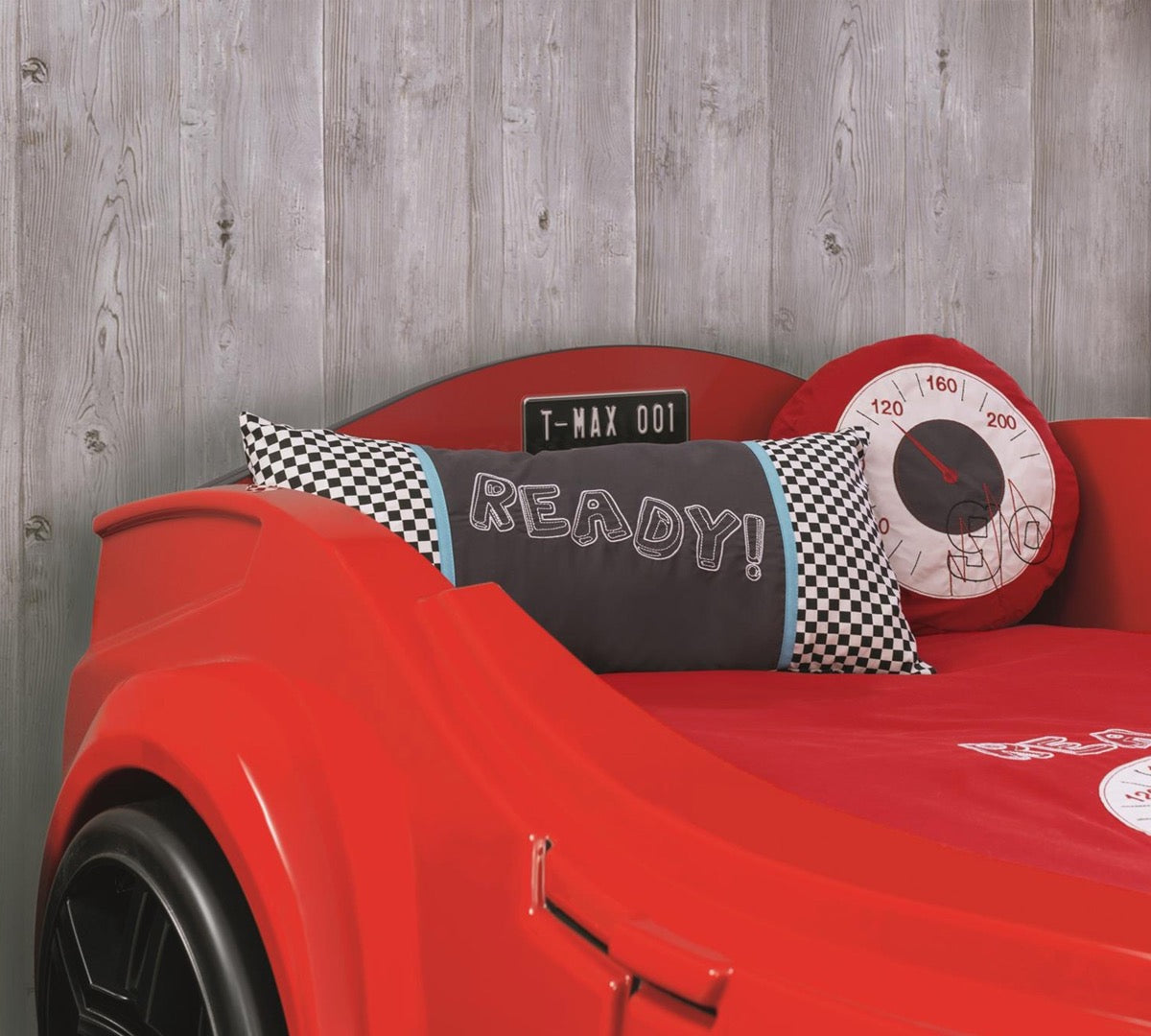 Dětská autopostel TURBO MAX (červená) (90x195 cm)